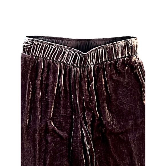 Johnny Was Luciana Seamed Wide Leg Pants Velour Brown Butterfly Boho Size XS - Picture 6 of 8